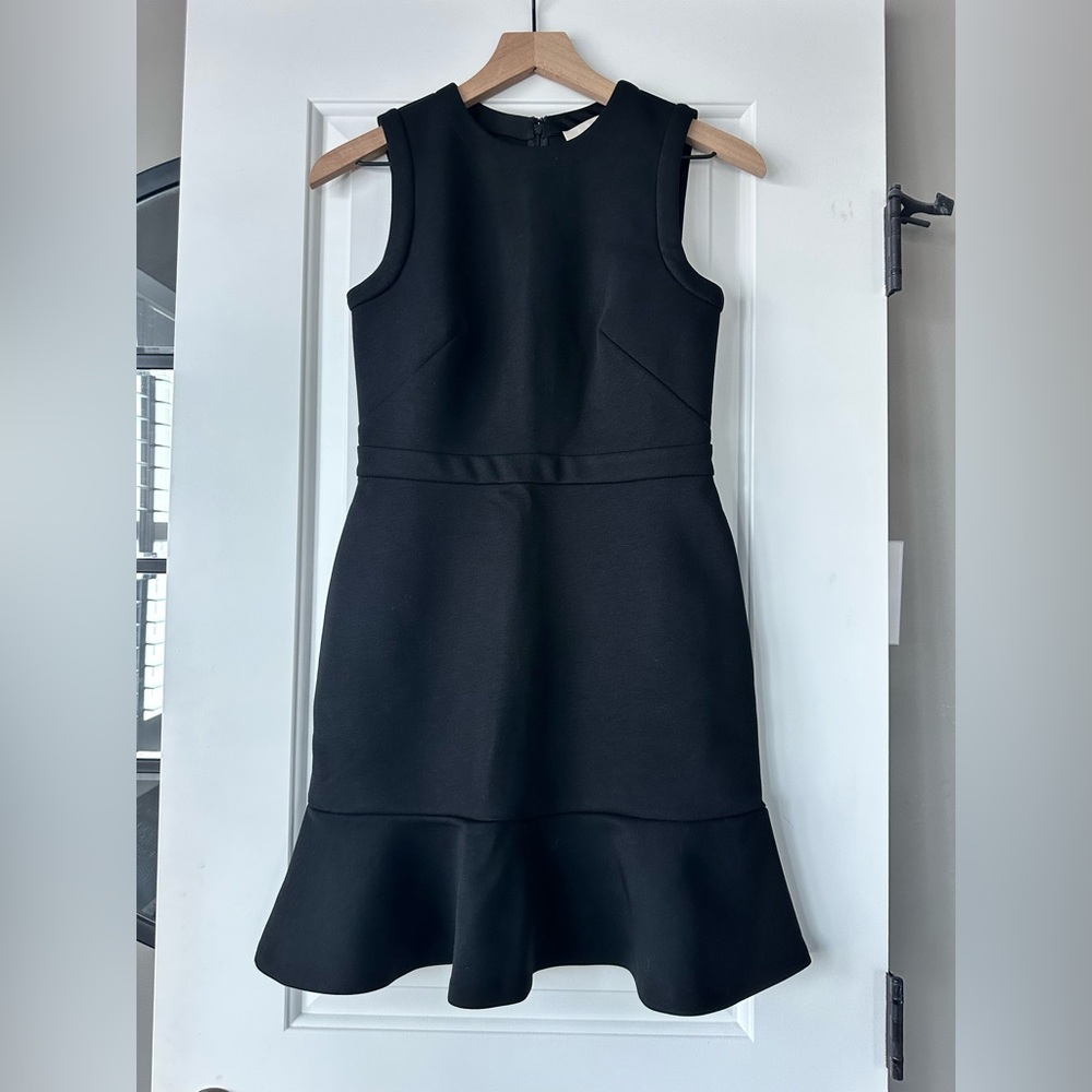 LOFT Black Sleeveless Flared-Hem Mini Dress